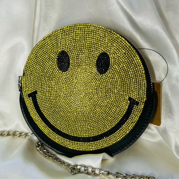 Handbags - Smiley Face Rhinestone Belt Bag | Chain Waist Purse